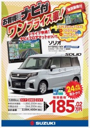 お得なワンプライス車　小型車ver